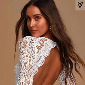 White lace maxi dress